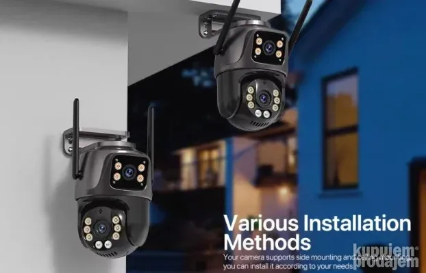 4K 8MP HD Wifi PTZ Kamera sa Dvostrukom Kamerom Model 2025