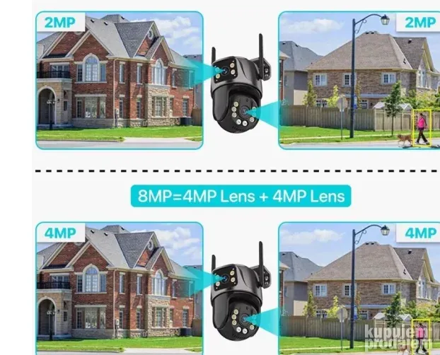4K 8MP HD Wifi PTZ Kamera sa Dvostrukom Kamerom Model 2025