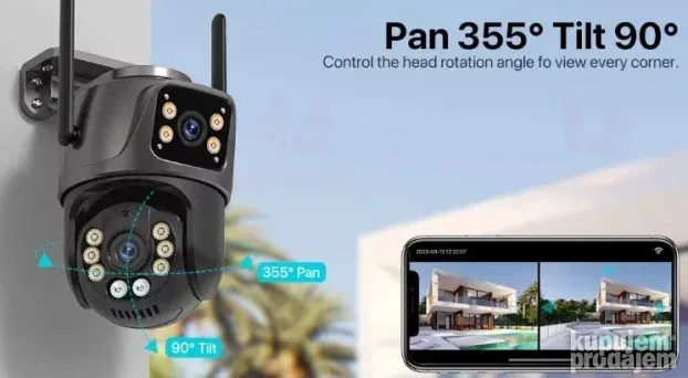 4K 8MP HD Wifi PTZ Kamera sa Dvostrukom Kamerom Model 2025