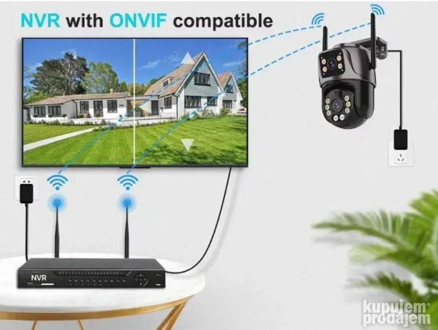 4K 8MP HD Wifi PTZ Kamera sa Dvostrukom Kamerom Model 2025