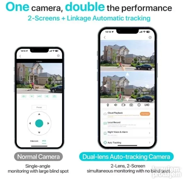 4K 8MP HD Wifi PTZ Kamera sa Dvostrukom Kamerom Model 2025