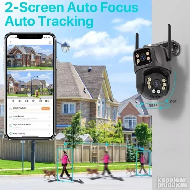 4K 8MP HD Wifi PTZ Kamera sa Dvostrukom Kamerom Model 2025