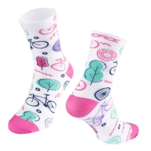 Čarape FORCE CRUISE, belo-roze L-XL/42-47