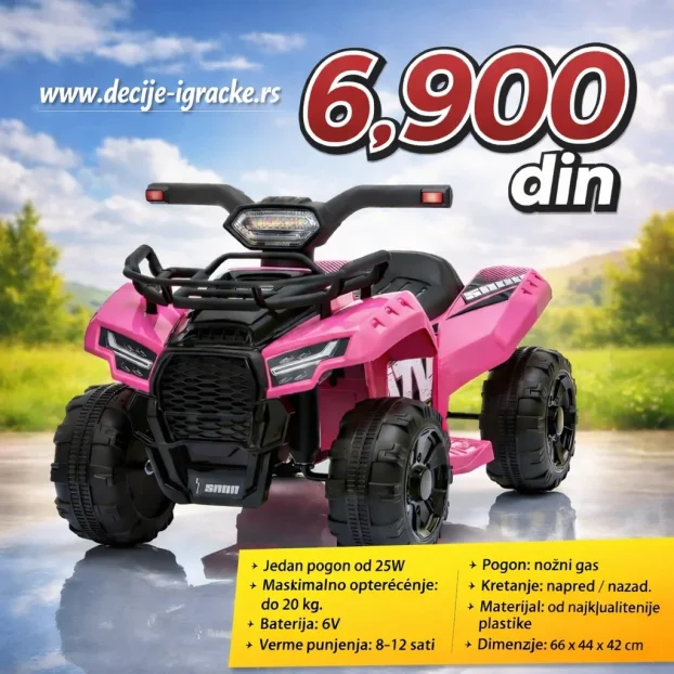 Kvad cetvorotockas za decu 6v Super cena vise boja