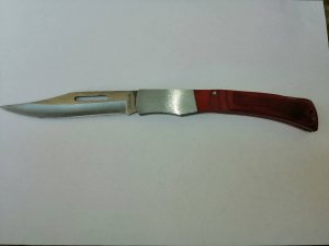 Nož brica preklopna 26 cm NOV prohrom drška drvena čakija