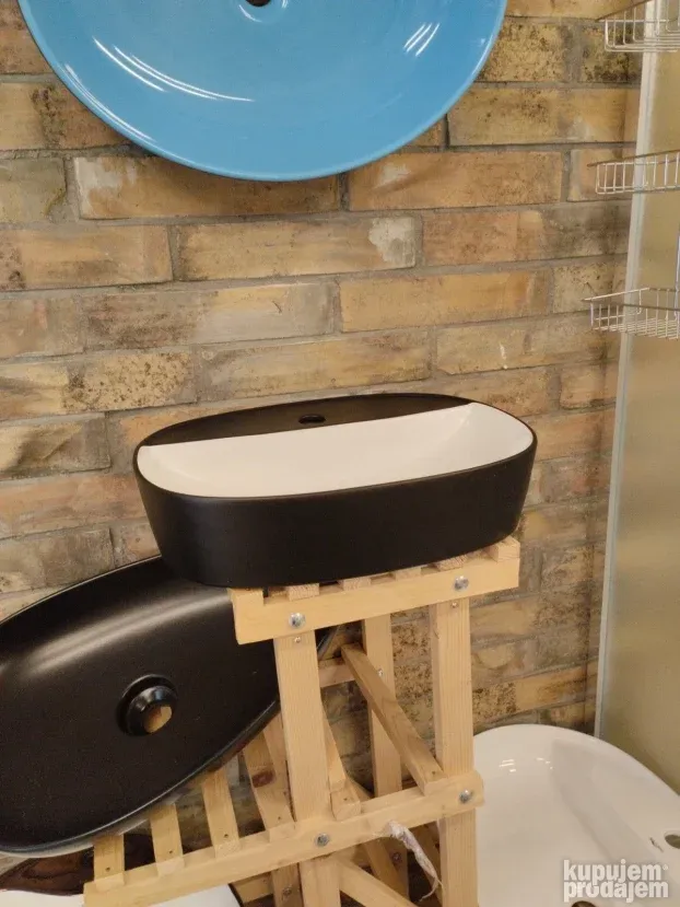 Lavabo nadgradni crmo-beli 50x38
