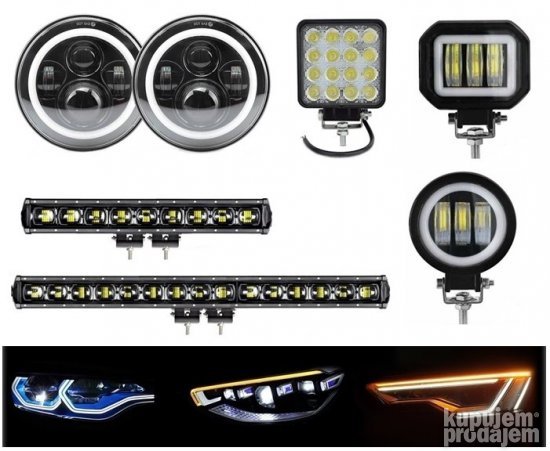 Led farovi univerzalni bi led set 18cm 2x60w model 10