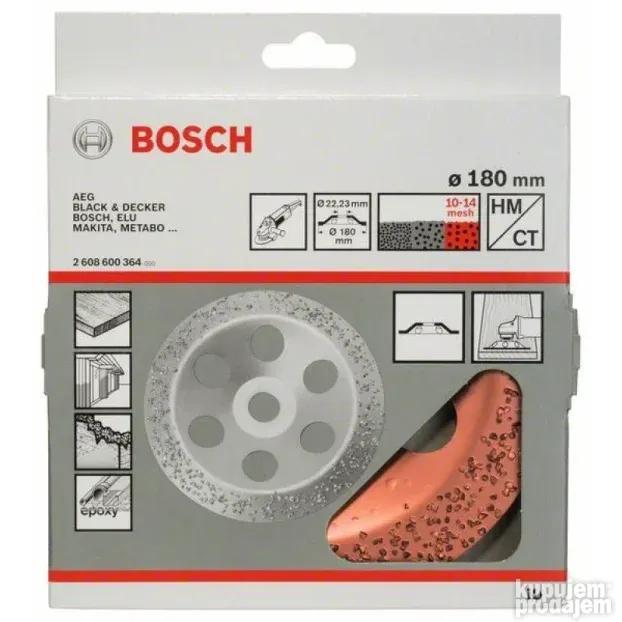 Lončasta ploča sa tvrdim metalom Bosch 2608600364, Grubi