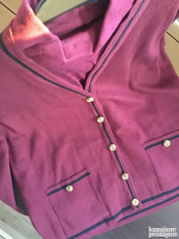 DŽEMPER i ROLKA ženski, kvalitet,vuna i pamuk,bordo,br 48,UK