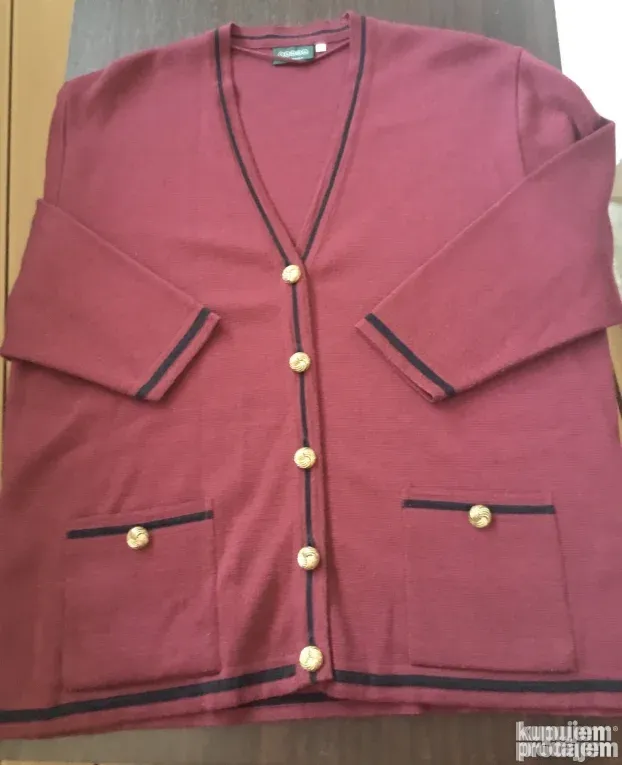 DŽEMPER i ROLKA ženski, kvalitet,vuna i pamuk,bordo,br 48,UK