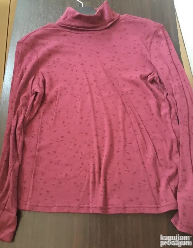 DŽEMPER i ROLKA ženski, kvalitet,vuna i pamuk,bordo,br 48,UK