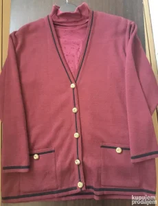 DŽEMPER i ROLKA ženski, kvalitet,vuna i pamuk,bordo,br 48,UK