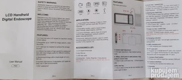 Endoskop kamera INDUSTRIJSKA USB,C,mikro.kabl 10m ,5m