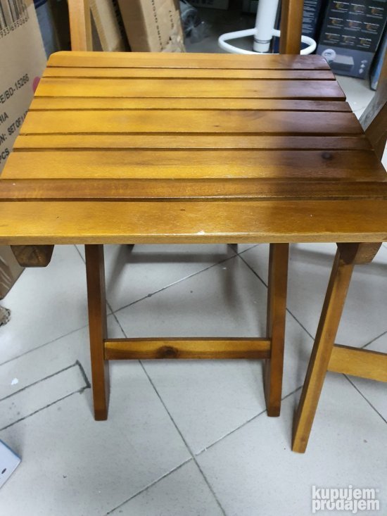 Set Dve Drvene Stolice i Stocic (Rasklopivi) - Bistro