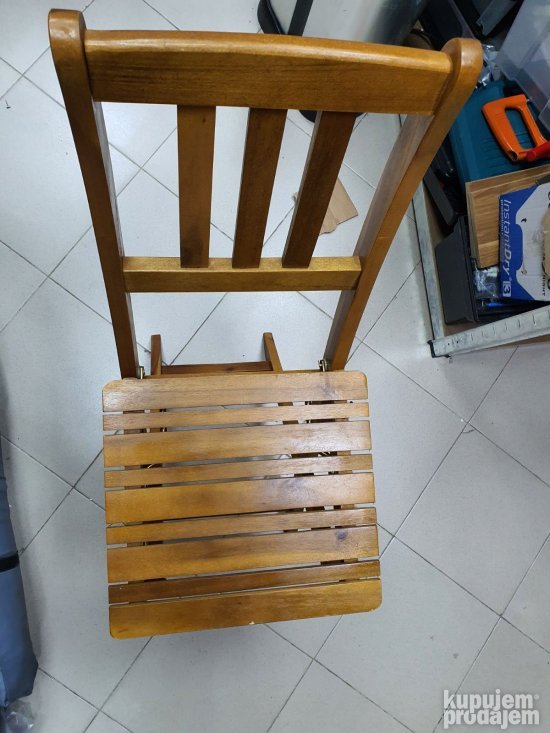 Set Dve Drvene Stolice i Stocic (Rasklopivi) - Bistro