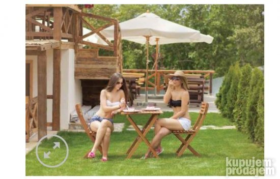 Set Dve Drvene Stolice i Stocic (Rasklopivi) - Bistro