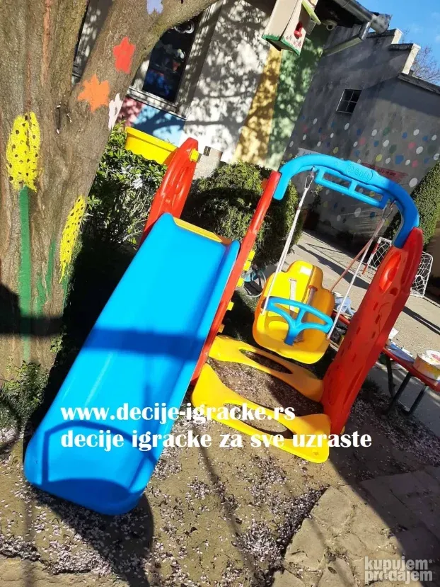 Set tobogan, ljuljaska i kos dolu 4u1