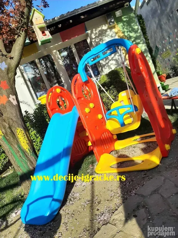Set tobogan, ljuljaska i kos dolu 4u1
