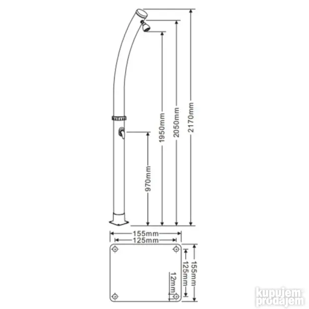 Solarni tuš sa slavinom 20 L KR-11