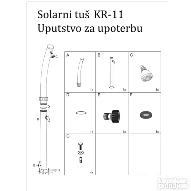 Solarni tuš sa slavinom 20 L KR-11