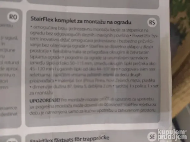 Dodatak za zastitna ogradicu