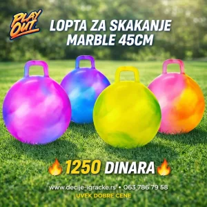 Lopta za skakanje sarenih boja 45cm