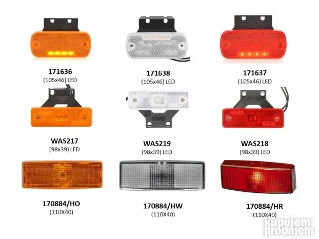 Gabarit bocni, prednji, zadnji, zuti, beli, crveni