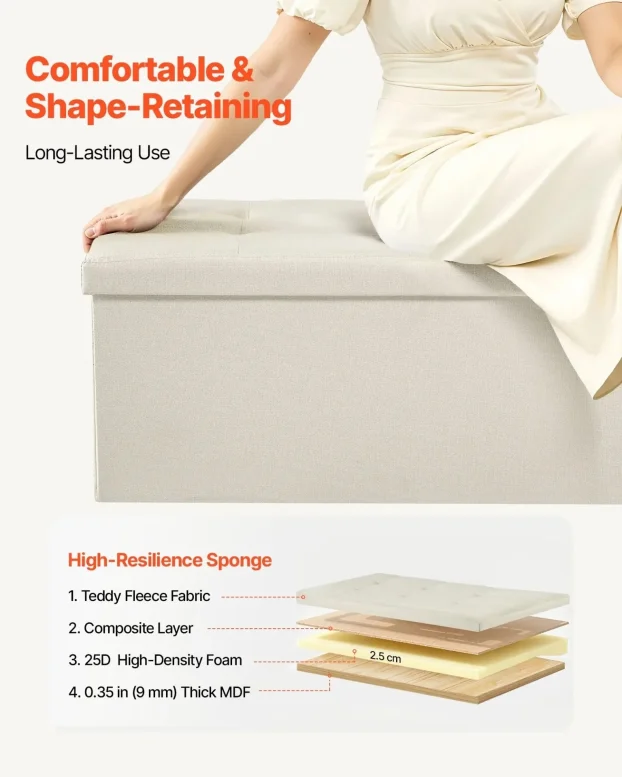 Tapacirana Tabure Klupa Otoman Bež vv