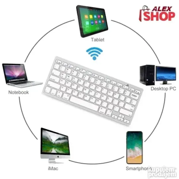 Ultra tanka bežična Bluetooth tastatura za sve IT uređaje