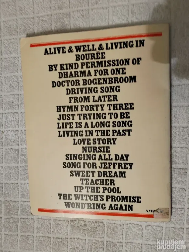 Jethro Tull Living in the past notna knjiga