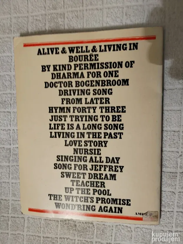 Jethro Tull Living in the past notna knjiga