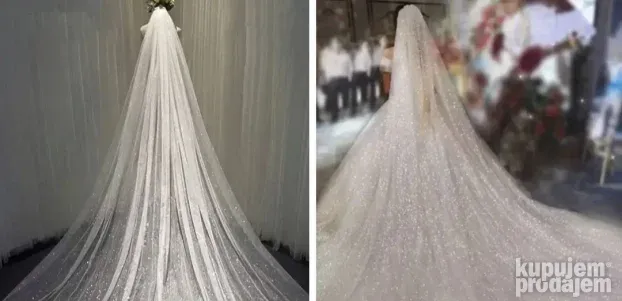 Veo beli Barokni za kosu 3 m - Nov, predivan