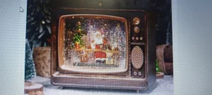 Novogodisnji ukrasni retro televizor Deda Mraz