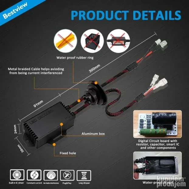 H8/H9/H11 digitalni ponistivaci greske za LED KupujemProdajem