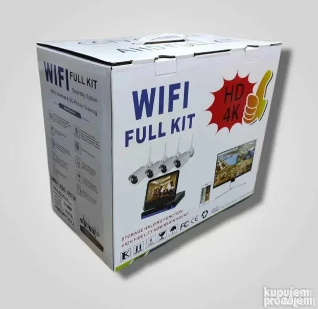 VIDEO nadzor - Bežični WiFi full kamere kit HD 4K