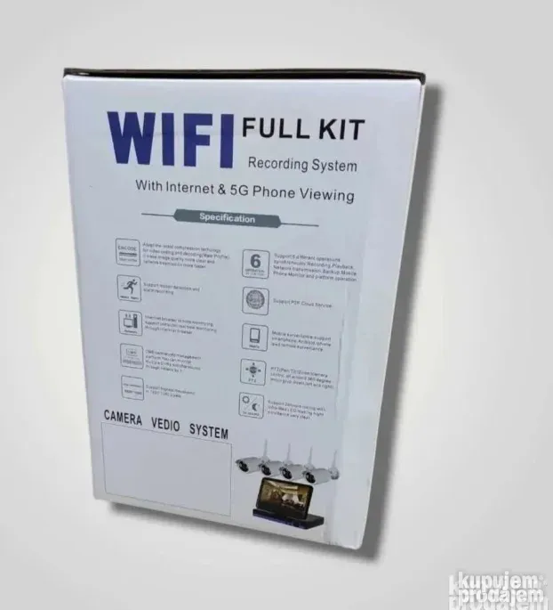 VIDEO nadzor - Bežični WiFi full kamere kit HD 4K