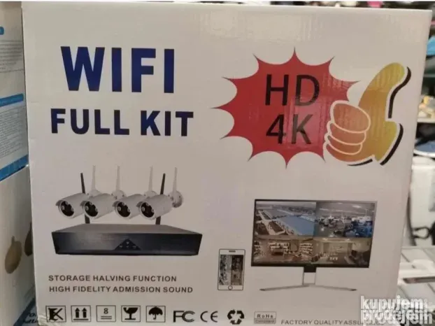 VIDEO nadzor - Bežični WiFi full kamere kit HD 4K