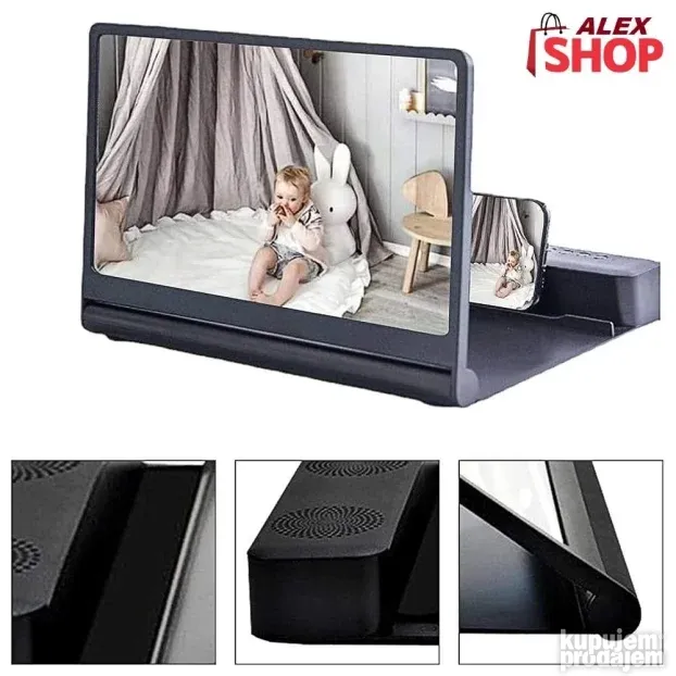 9D uveličavajući ekran i projektor sa bluetoothom i zvučnik