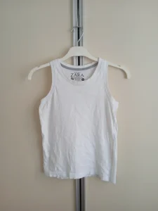 Majica Zara bela velicina 7-8 pamuk deciji uzrast