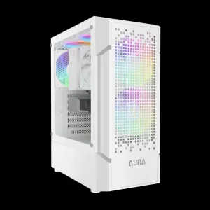 GAMDIAS Belo kuciste sa 3 ARGB kulera Aura GC7