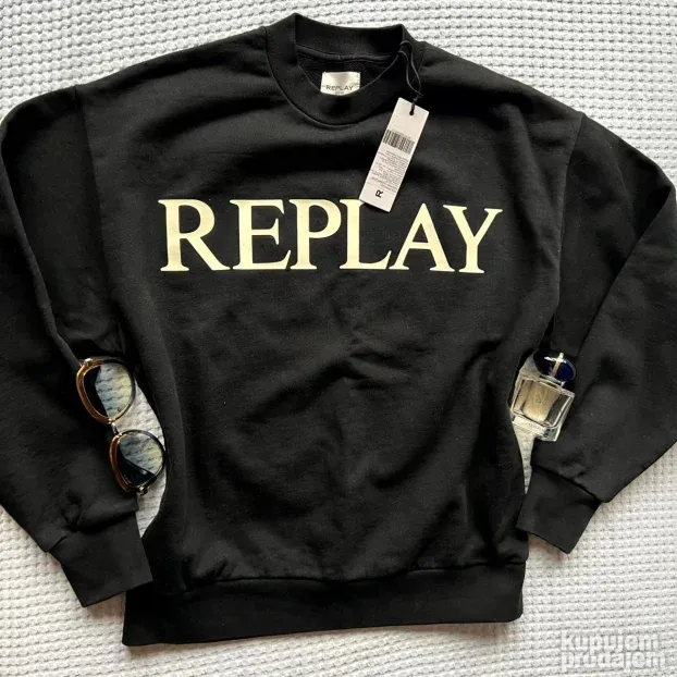 REPLAY ORIGINAL NOV zenski crni duks XXS - S etiketa poklon