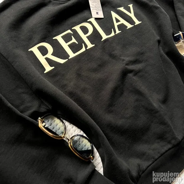 REPLAY ORIGINAL NOV zenski crni duks XXS - S etiketa poklon