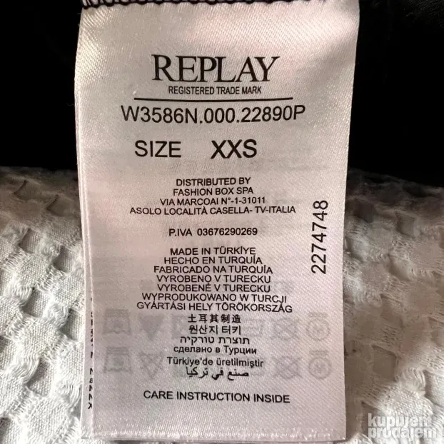 REPLAY ORIGINAL NOV zenski crni duks XXS - S etiketa poklon