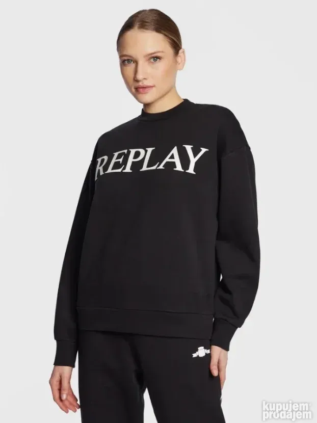 REPLAY ORIGINAL NOV zenski crni duks XXS - S etiketa poklon