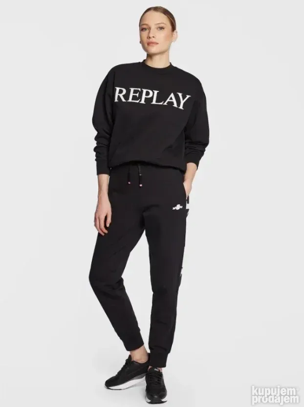 REPLAY ORIGINAL NOV zenski crni duks XXS - S etiketa poklon