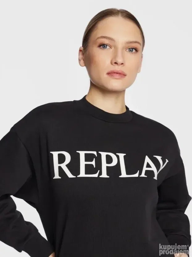 REPLAY ORIGINAL NOV zenski crni duks XXS - S etiketa poklon