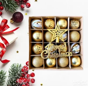 Gold-Star Shine set - 18 magičnih zlatnih ukrasa za jelku sa