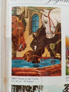 Wiehler gobleni original Konji na pojilu