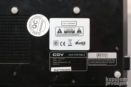 CDV 7" portable DVD player / USB / DVB-T