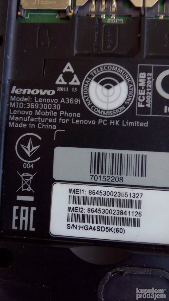 mobilni telefon lenovo a369i
